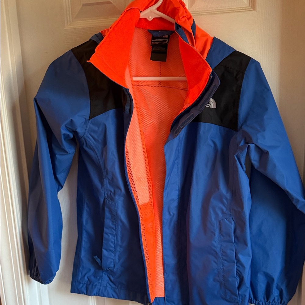 The North Face Kids Blue and Orange Raincoat